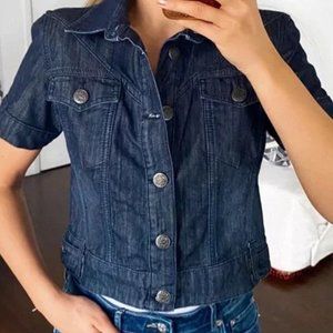 HEINE DARK WASH SHORT SLEEVE DENIM JACKET